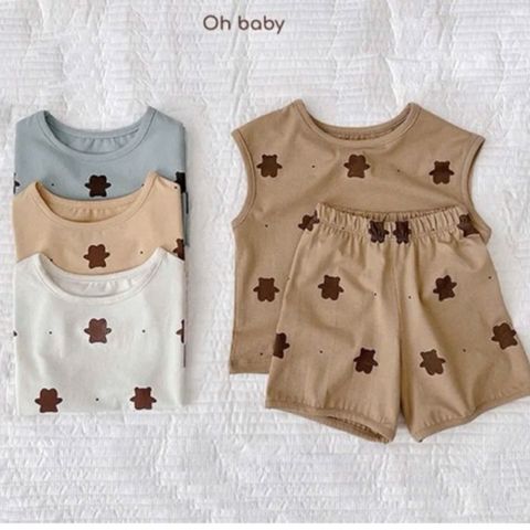 Bộ Đồ Sát Nách Oh Baby Phong Cách Hàn Quốc - Thời Trang Bé Hè 2022, Nhiều Màu, Size đa dạng cho Trẻ từ 4-12 kg