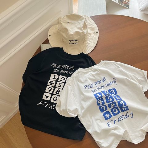 Áo Thun Ngắn Tay Có Chữ Bàn Phím Số Cotton Dáng Rộng Phong Cách Hàn Quốc Cho Bé Trai - Thời Trang Năng Động Hàng Ambbkids Chính Hãng