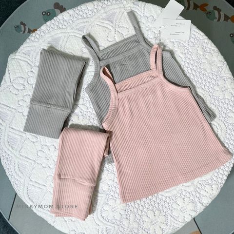Bộ Đồ 2 Dây Baby Anna Thun Cạp Cao Cho Bé Gái Phong Cách Hàn Quốc - Thoáng Mát, An Toàn Mùa Hè 2023