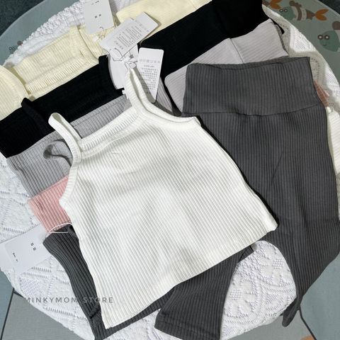 Bộ Đồ 2 Dây Baby Anna Thun Cạp Cao Cho Bé Gái Phong Cách Hàn Quốc - Thoáng Mát, An Toàn Mùa Hè 2023