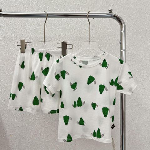 Bộ Quần Áo Cộc Tay 100% Cotton Mềm Mại Cho Bé Trai Bé Gái - Thời Trang Mùa Hè 2023 Họa Tiết Độc Đáo, Thoáng Mát