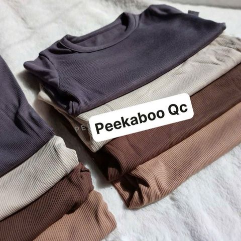 [PEEKABOO] Bộ Dài Tay Trơn Thun Tăm PeeKaBoo Quảng Châu Cao Cấp