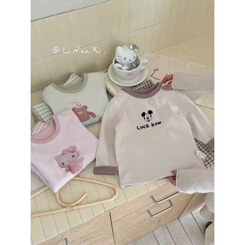[Linanxi] Bộ Quần Áo Nỉ Dài Tay Mặc Nhà Hoạt Hình Dễ Thương Cho Bé Trai, Bé Gái Mẫu Mới Thu Đông 2025