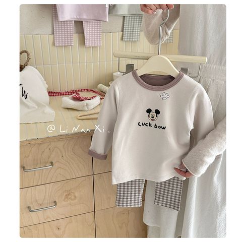 [Linanxi] Bộ Quần Áo Nỉ Dài Tay Mặc Nhà Hoạt Hình Dễ Thương Cho Bé Trai, Bé Gái Mẫu Mới Thu Đông 2025