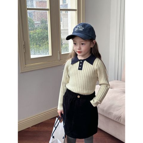 Áo Len Có Cổ Polo Màu Tương Phản Ambbkids - Áo Dáng Ôm Vừa Co Dãn, Thời Trang Thu Đông Cho Bé Trai Gái 2025