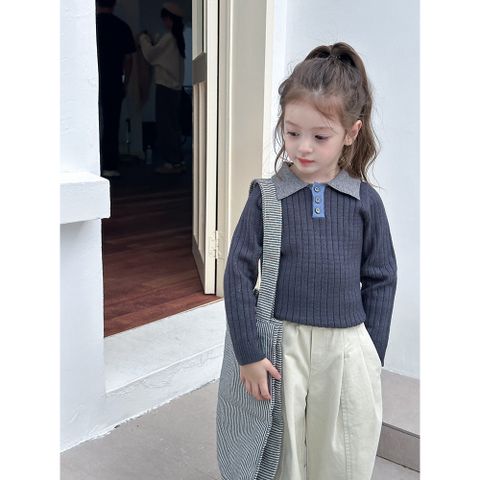 Áo Len Có Cổ Polo Màu Tương Phản Ambbkids - Áo Dáng Ôm Vừa Co Dãn, Thời Trang Thu Đông Cho Bé Trai Gái 2025