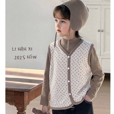 Áo Gile Nhung Lông Cừu Linanxi - Gile Đa Năng Giữ Ấm, Kiểu Dáng Hàn Quốc Cho Bé Trai, Bé Gái, Size 90-130