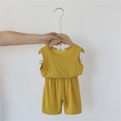 Bộ Cộc Tay Ba Lỗ Thun Gân Happy Baby - Trang Phục Hè Dễ Thương Cho Bé Trai, Bé Gái, Chất Cotton Thoáng Mát, Không Bai, Không Phai
