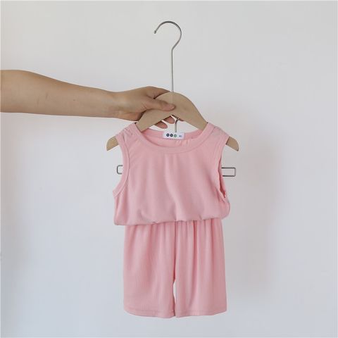 Bộ Cộc Tay Ba Lỗ Thun Gân Happy Baby - Trang Phục Hè Dễ Thương Cho Bé Trai, Bé Gái, Chất Cotton Thoáng Mát, Không Bai, Không Phai