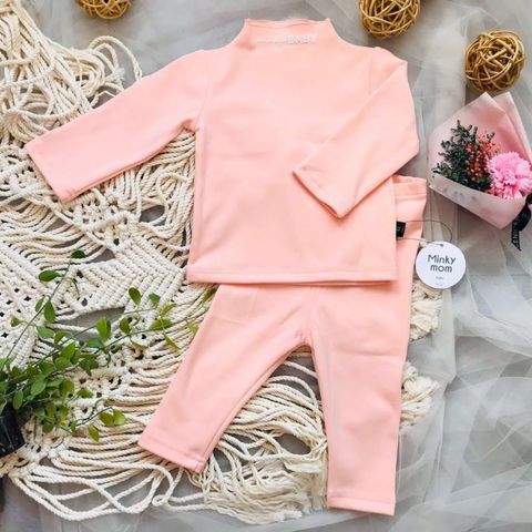 Bộ Nỉ Dài Tay Cổ 3 Phân Minky Mom - Thời Trang Giữ Nhiệt Cao Cấp Cho Bé - Quần Áo Trẻ Em Thoải Mái, An Toàn, Chất Liệu Cao Cấp