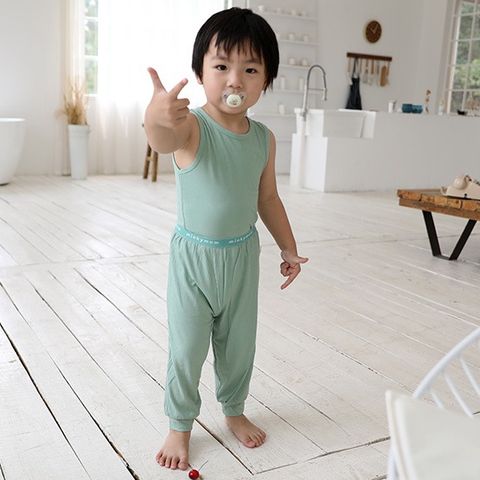 MINKYMOM 2023 Bộ Ba Lỗ Tăm Quần Dài Bo Gấu Co Dãn, Thấm Hút, Thoáng Mát Cho Bé Trai Gái - Trang Phục Hè Đáng Yêu