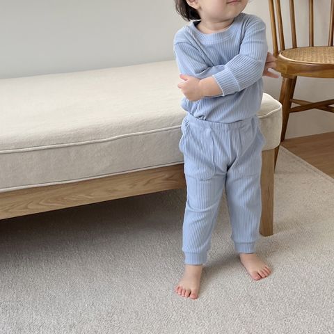 Bộ Đồ Thun Gân Bé Trai/Gái Peekaboo - Chất Liệu Cotton Mềm Mại, Phong Cách Hàn Quốc Dễ Thương, Thoáng Mát Cho Mùa Thu Đông