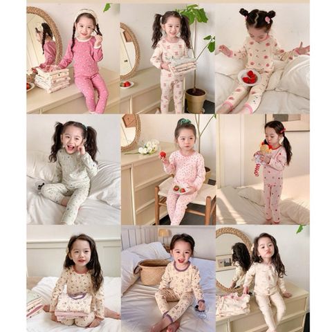 Bộ Quần Áo Dài Tay Thu Đông Cho Bé Gái - Họa Tiết Xinh Xắn, Chất Cotton Mềm Mại, Dễ Thương (Size 90-150)