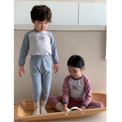 Bộ Đồ Dài Tay Phong Cách Hàn Quốc Cho Bé Trai Gái - Bộ Quần Áo Mặc Nhà Đi Học Thu Đông Chất Cotton Cao Cấp