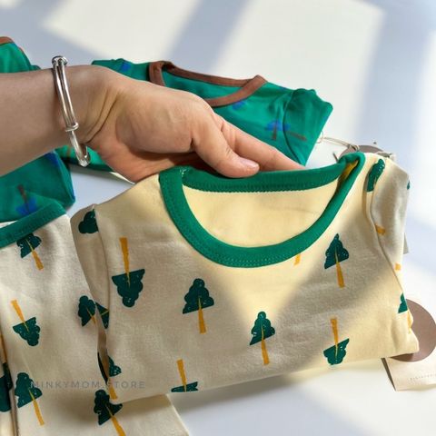 Bộ Đồ Dài Tay Phong Cách Hàn Quốc Cho Bé Trai Gái - Bộ Quần Áo Mặc Nhà Đi Học Thu Đông Chất Cotton Cao Cấp