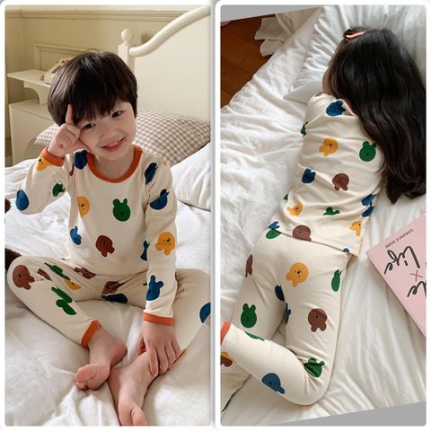 Bộ Đồ Ngủ Dài Tay Thu Đông AMBB KIDS Cho Bé Trai Bé Gái - Chất Liệu Thun Mềm, Dễ Thương Nhiều Mẫu Mới 2024