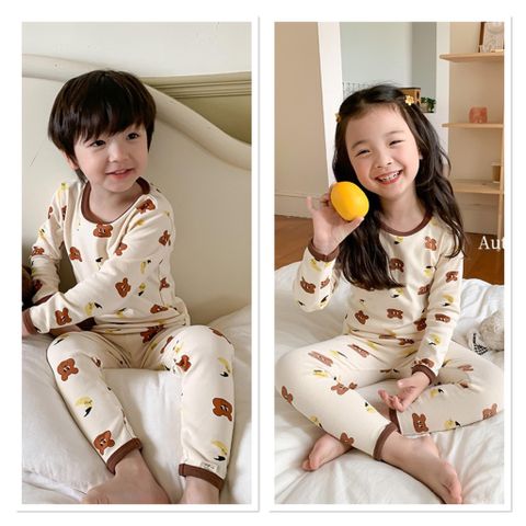 Bộ Đồ Ngủ Dài Tay Thu Đông AMBB KIDS Cho Bé Trai Bé Gái - Chất Liệu Thun Mềm, Dễ Thương Nhiều Mẫu Mới 2024