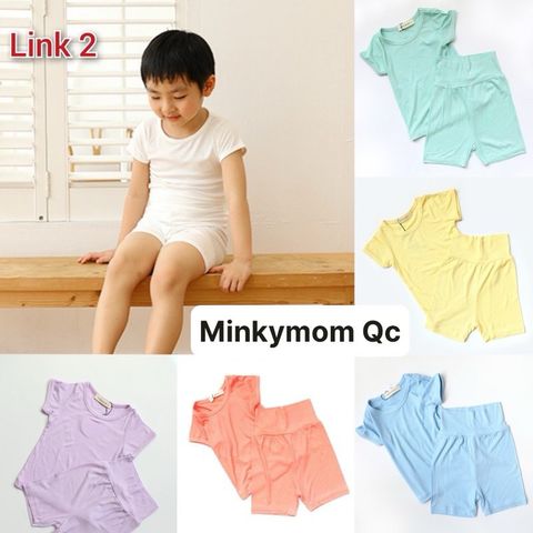 Bộ Cộc Đùi Thun Tăm Cạp Cao MinkyMom Quảng Châu Cho Bé Trai Bé Gái - Thoáng Mát, Nhiều Màu Sắc, Hè 2023