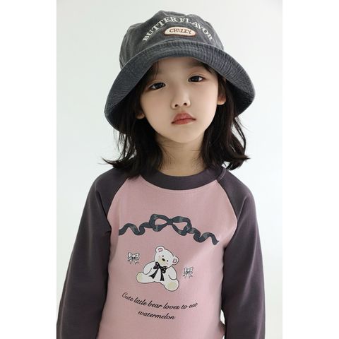 Hàng mới về [2024] Áo Thun Dài Tay Phối Màu In Hình Gấu Dễ Thương, Ngọt Ngào Cho Bé Gái Phong Cách Hàn Quốc Thu Đông