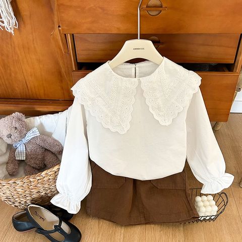 Áo Gile Len Kết Hợp Áo Sơ Mi Dài Tay Cho Bé Gái - Phong Cách Thu Đông Hàn Quốc, Size 90-150, Thời Trang Nữ 2023