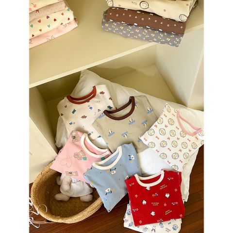 Bộ Quần Áo Ngủ Dài Tay AMBB KIDS 2024 - Đồ Ngủ Không Xương Cho Bé Trai Bé Gái, Chất Liệu Thun Thoáng Mát, Dễ Thương