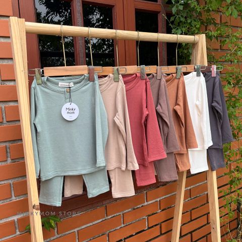 Bộ Dài Tay Thun MinkyMom - Thời Trang Trẻ Em Hàn Quốc, Vải Thun Lạnh, Dễ Thương và Thoải Mái cho Bé Yêu