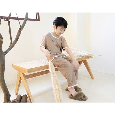 Bộ Quần Áo Thun Tăm Nhẹ Mát Thái Lan Phong Cách Nhật Bản Cho Bé - Dài Tay Cộc, Chống Muỗi, Dáng Rộng, Mùa Hè 2024