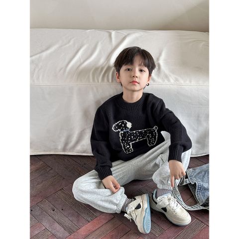 Áo Len Lông Cừu Thêu Hoạt Hình Dáng Rộng Cho Bé - Thời Trang Thu Đông Hàn Quốc Cho Bé Trai, Bé Gái Ambbkids 2024