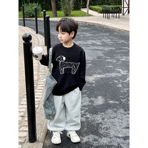 Áo Len Lông Cừu Thêu Hoạt Hình Dáng Rộng Cho Bé - Thời Trang Thu Đông Hàn Quốc Cho Bé Trai, Bé Gái Ambbkids 2024