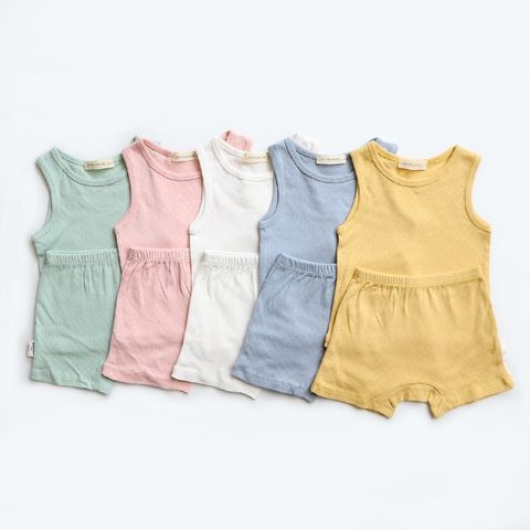 Bộ Ba Lỗ Thông Hơi Minky Mom 2023 Cho Bé Trai & Bé Gái Màu Pastel - Thoáng Mát, 100% Cotton An Toàn, Phong Cách Mới Hè