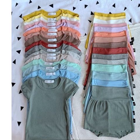 Bộ Cộc Thun Lạnh Minky Mom Cao Cấp - 16 Màu Ngọt Ngào, Thoáng Mát Cho Bé - Quần Chip Nằm Điều Hòa Thời Trang Trẻ Em