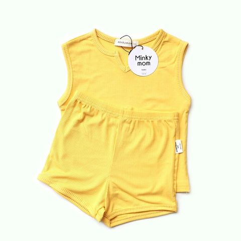 Bộ Sát Nách Thun Tăm MinkyMom Quảng Châu - Quần Áo Mùa Hè Cho Bé Trai, Bé Gái, Chất Liệu Cotton Thoáng Mát, Form Chuẩn