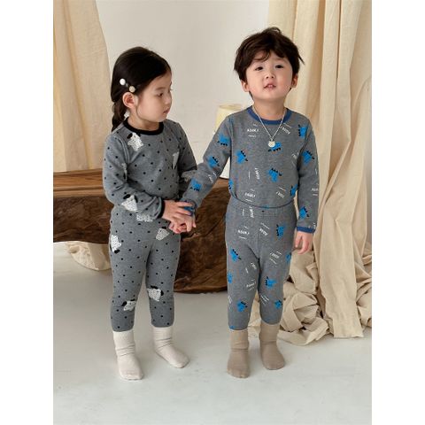 Bộ Đồ Ngủ Dài Tay Cotton Nguyên Chất Cho Bé Trai Gái - Thời Trang Thu Đông Hàn Quốc Dễ Thương Ấm Áp, Size 90-150cm