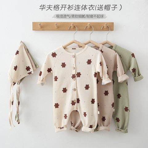 [TẶNG NÓN] Body Dài Tay Cho Bé, Body Sleepsuit Kèm Nón Thu Đông Cho Bé