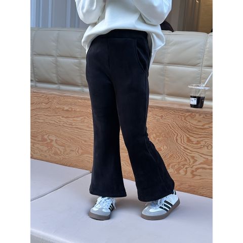 Ambbkids 2024-Quần Dài Nhung Lót Lông Ống Loe, Ống Vảy Siêu Ấm Mềm Mại Phong Cách Sành Điệu Cho Bé Gái Thu Đông 2024