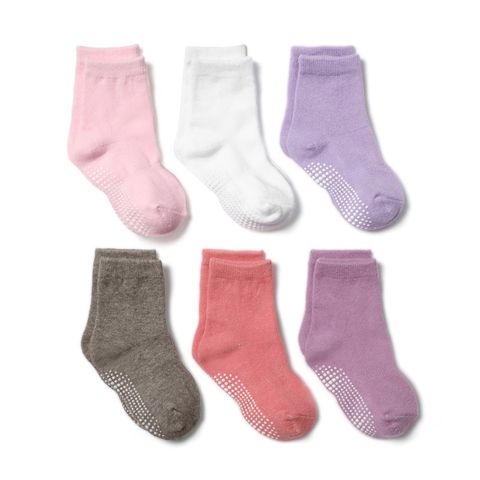 Set 6 Đôi Tất Chống Trượt Cho Bé 0-7 Tuổi - Tất Đẹp, Dễ Giặt, Thoải Mái Đi Trong Nhà Hoặc Trường Học