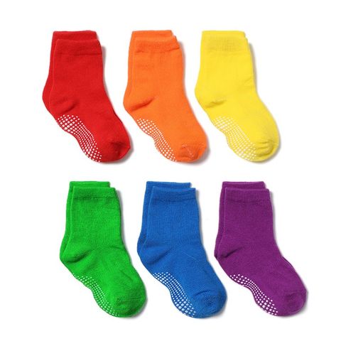 Set 6 Đôi Tất Chống Trượt Cho Bé 0-7 Tuổi - Tất Đẹp, Dễ Giặt, Thoải Mái Đi Trong Nhà Hoặc Trường Học