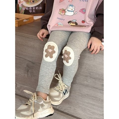 [2024] Quần Legging Gấu Hoạt Hình Co Dãn Mềm Mại, Dễ Thương Cho Bé Mùa Thu Đông Phong Cách Hàn Quốc