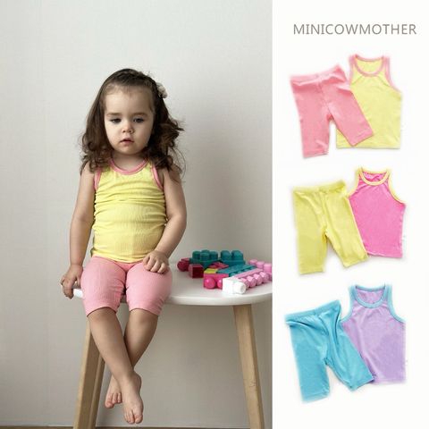 peekaboo2023 Bộ Ba Lỗ Tăm Phối Màu Cực Xinh Cho Bé Trai Bé Gái Phong Cách Hàn Quốc Mới Nhất Hè 2023