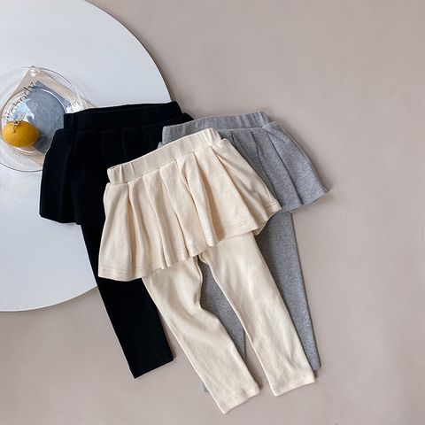 AMBB - Quần Legging Giả Váy, Quần Nỉ Liền Chân Váy Xếp Ly Cho Bé Gái Hàng Ambb Kids Quảng Châu