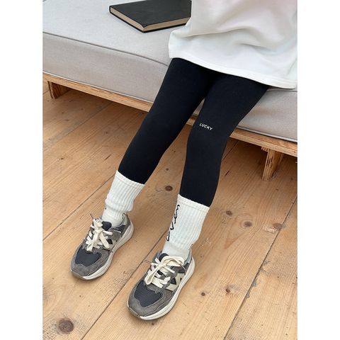 Quần Legging Lót Nỉ Dày Dặn LUCKY Cho Bé Gái - Thoải Mái, Co Dãn, Phong Cách Hàn Quốc, Mùa Thu Đông 1-8 Tuổi