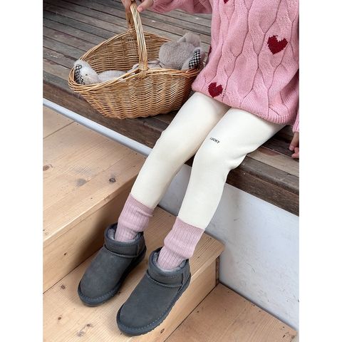 Quần Legging Lót Nỉ Dày Dặn LUCKY Cho Bé Gái - Thoải Mái, Co Dãn, Phong Cách Hàn Quốc, Mùa Thu Đông 1-8 Tuổi
