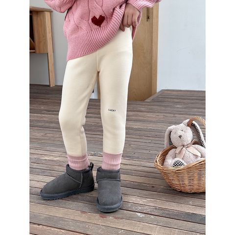Quần Legging Lót Nỉ Dày Dặn LUCKY Cho Bé Gái - Thoải Mái, Co Dãn, Phong Cách Hàn Quốc, Mùa Thu Đông 1-8 Tuổi