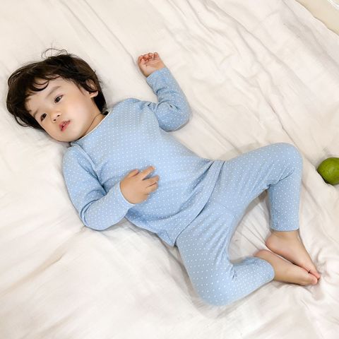 Bộ Dài Tay Họa Tiết Chấm Bi Phong Cách Hàn Quốc Cho Bé, Thời Trang Thu Đông Dành Cho Bé Trai/Gái - Size 90-130
