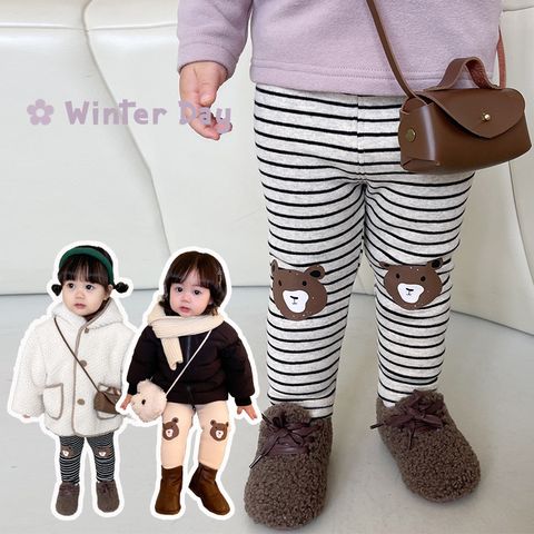 Ambbkids-Quần Legging Gấu Lót Lông Giữ Nhiệt Hình Gấu Bear Dễ Thương  Cho Bé Trai Bé Gái Hàng Quảng Châu Cao Cấp