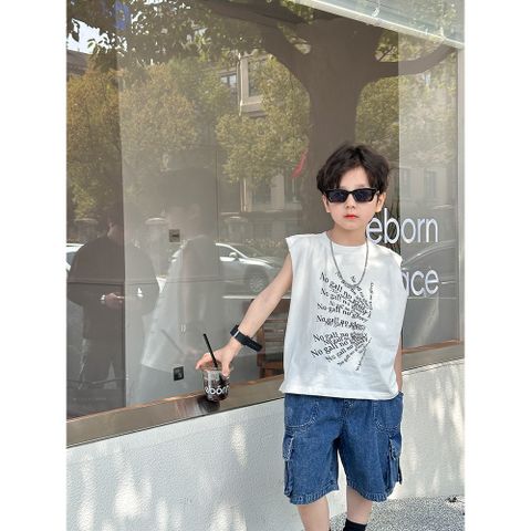 Áo Thun Sát Nách Cotton Dáng Rộng Phong Cách Hàn Quốc Cho Bé Trai Hàng Chính Hãng AMBB - Thời Trang Năng Động, Đơn Giản Dễ Phối