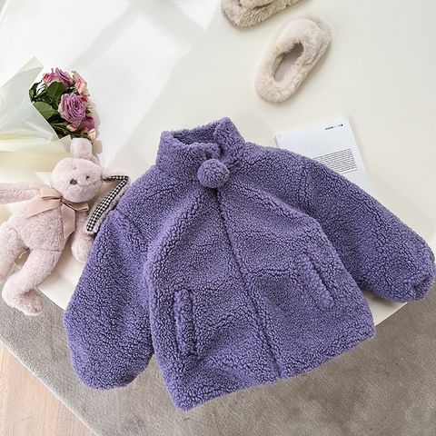 [Xả hàng] Áo Khoác Ambbkids Lông Trần Bông Khoai Môn Tím Sang Trọng Phong Cách Hàn Quốc Cho Bé Gái