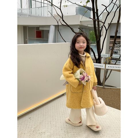 [Xả Hàng] Áo Khoác Lông Dáng Dài Ambbkids Phong Cách Hàn Quốc Dễ Thương Cho Bé