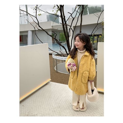 [Xả Hàng] Áo Khoác Lông Dáng Dài Ambbkids Phong Cách Hàn Quốc Dễ Thương Cho Bé