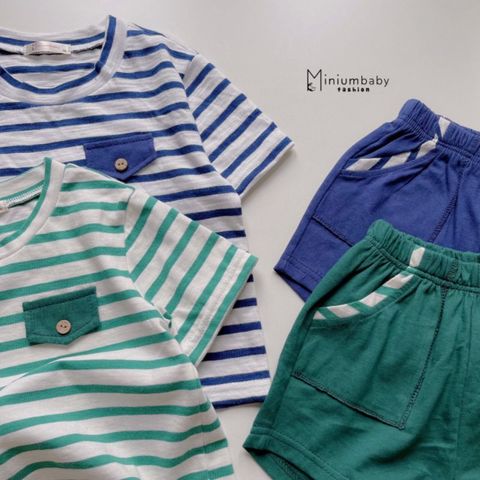 Đồ Bộ Cộc Tay Kẻ Nắp Túi Cho Bé Trai - Thời Trang Thiết Kế Cao Cấp Cho Bé 1-6 Tuổi, Thoáng Mát Mùa Hè
